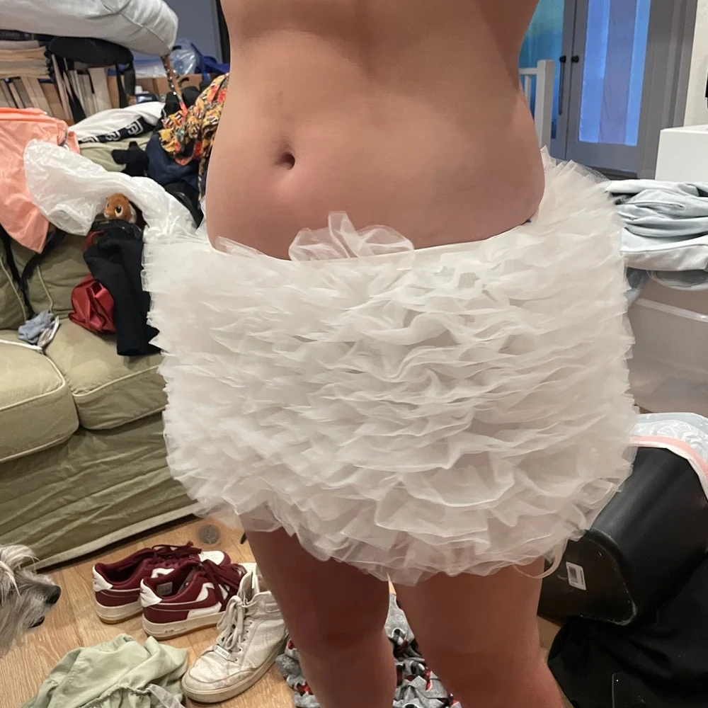 White Ruffled Tube Top - Picture 3 of 3